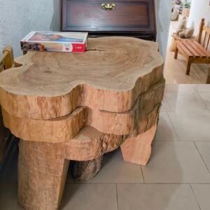 Mesa Artesanal con Forma de Tronco – Estilo Natural